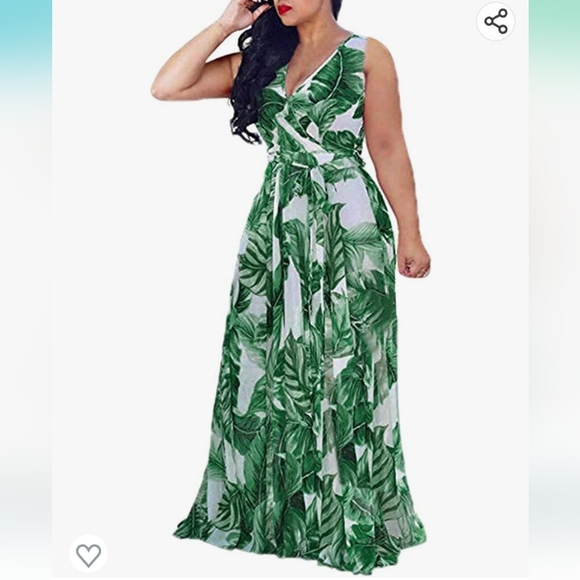 iqka Dresses & Skirts - IQKA Tropical Print Sleeveless Dress Size 2X NWOT